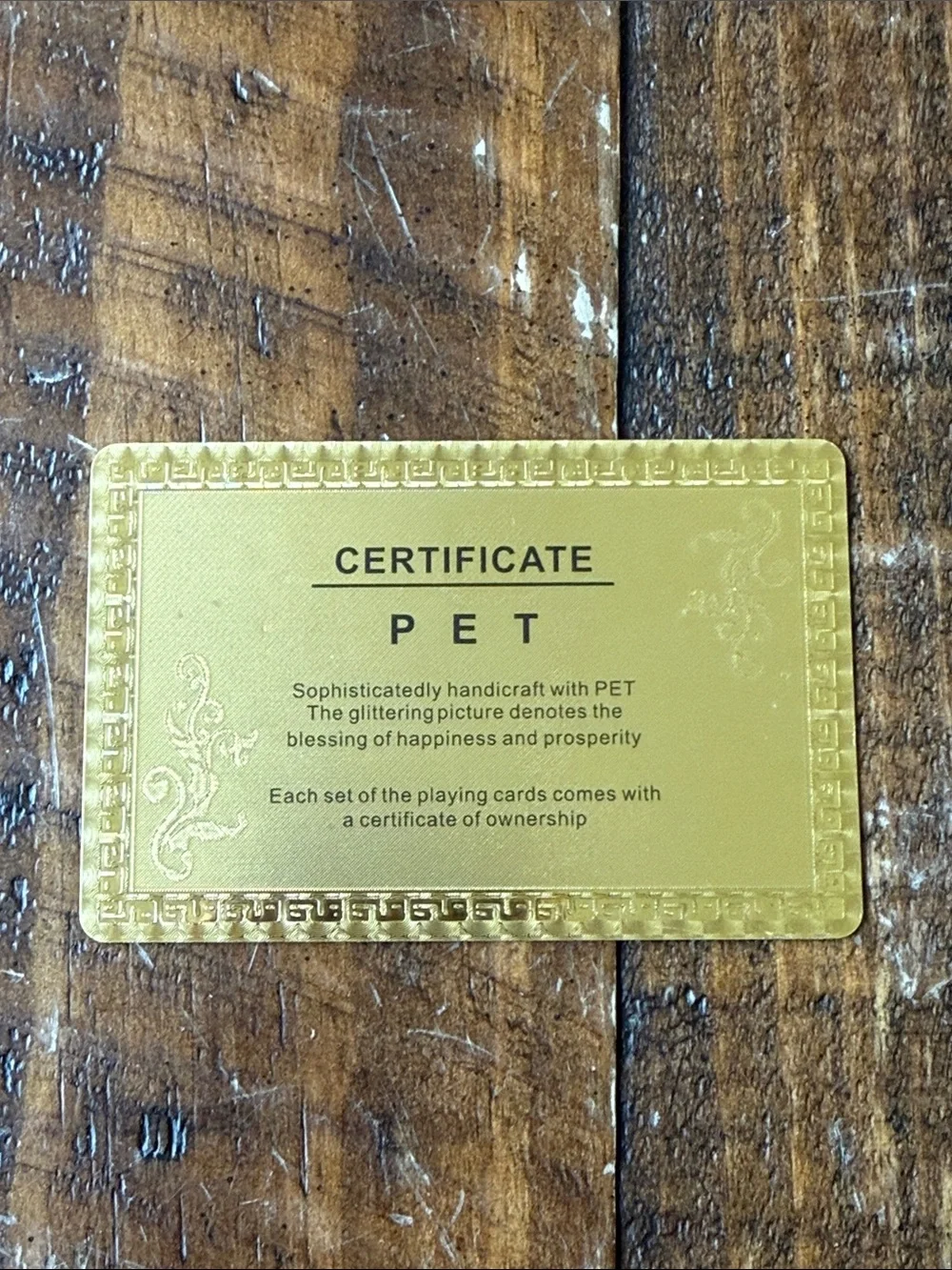 Gold Foil Playing Cards Waterproof PET Poker Deck w/ Gold Boxes